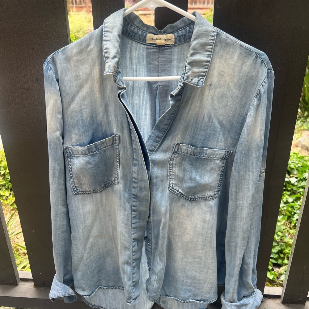 Cloth & Stone Sky Blue Button-Up Shirt
